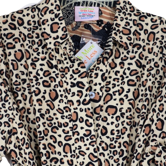 NWT Gretchen Scott M Breezy Blouson Cheetah Dress - Picture 4 of 6